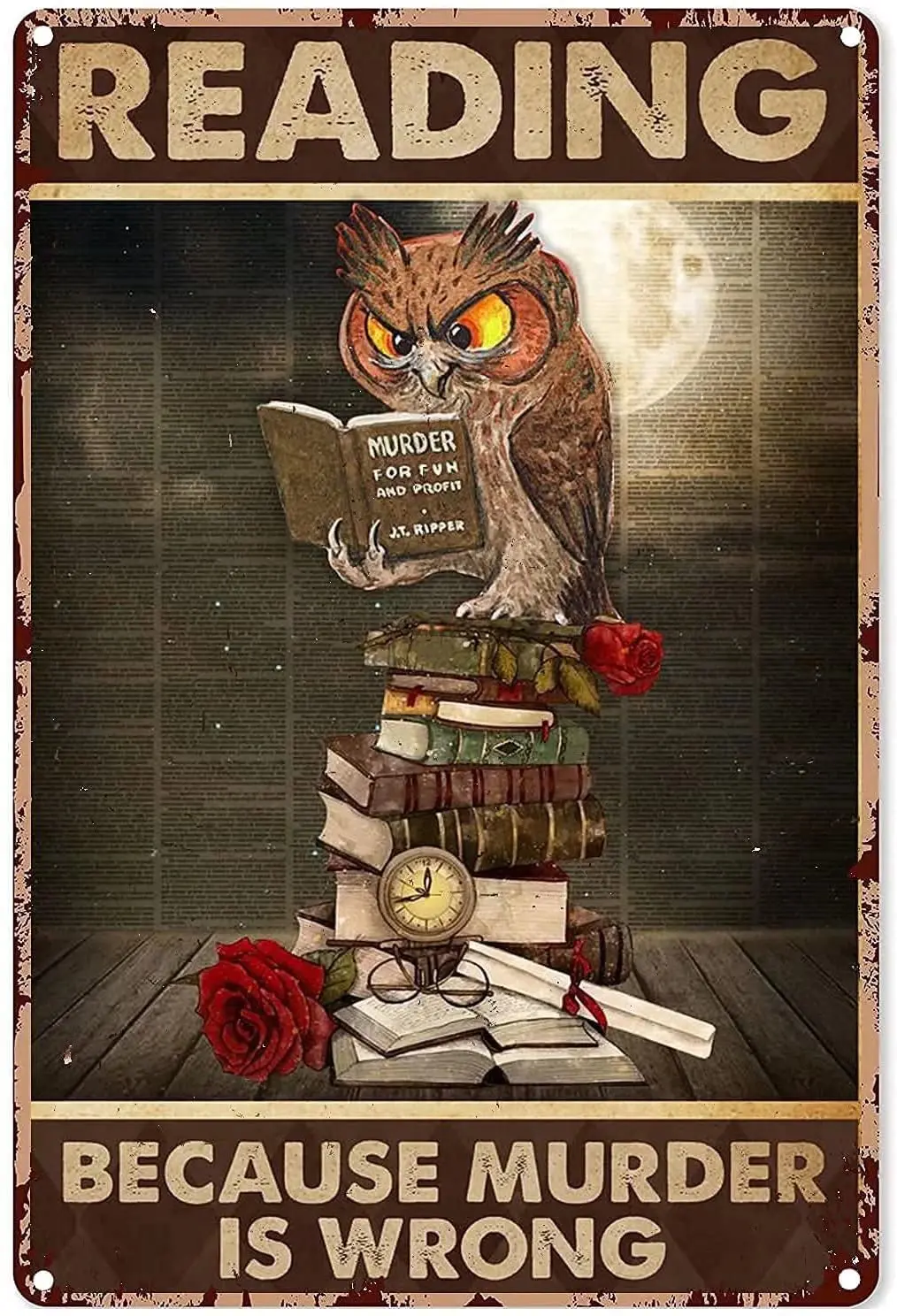 

Забавная Сова для чтения кошки подарки для влюбленных винтажный Настенный декор Черный кот металлический жестяной знак кошка Настенный де...