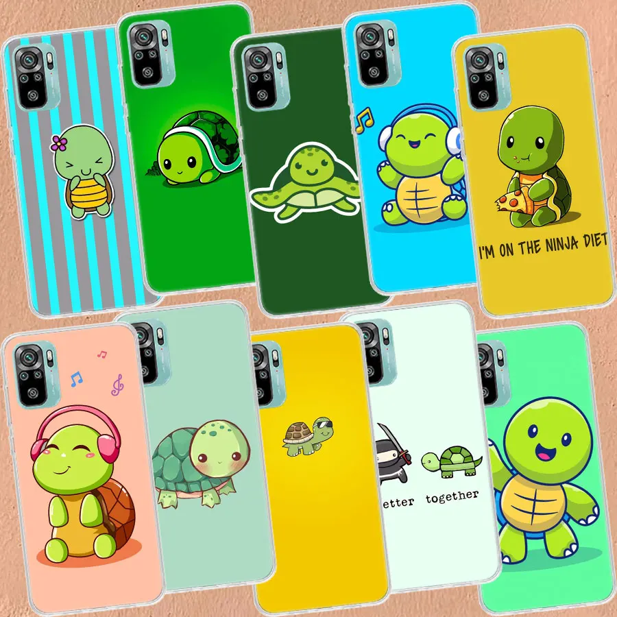 

Cartoon Sea Turtle Tortoise Phone Case For Xiaomi Redmi Note 11 10 Pro Max 9 8 7 11T 11S 11E 10S 9T 8T 9S 4G 5G 6 5 4 4X Capa Co
