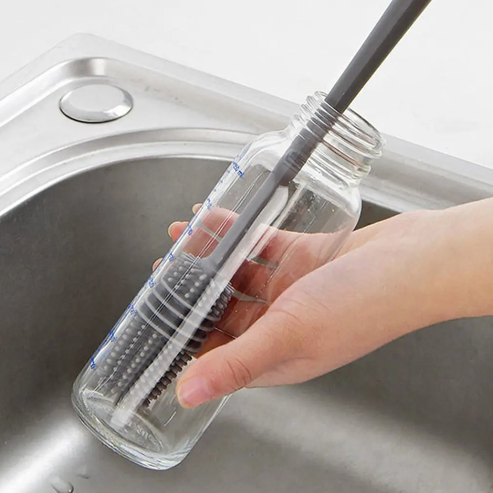 

Silicone Cup Brush Cup Scrubber Glass Cleaner Kitchen Cleaning Tool Long Handle Drink Wineglass Bottle Glass Cup Cleaning Brush