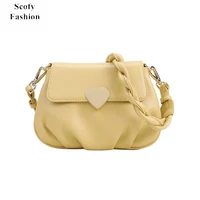 scofy fashion luxury designer heart lock chic messenger bags for women leisure flap crossbody bags satchels wrinkle shoulder bag