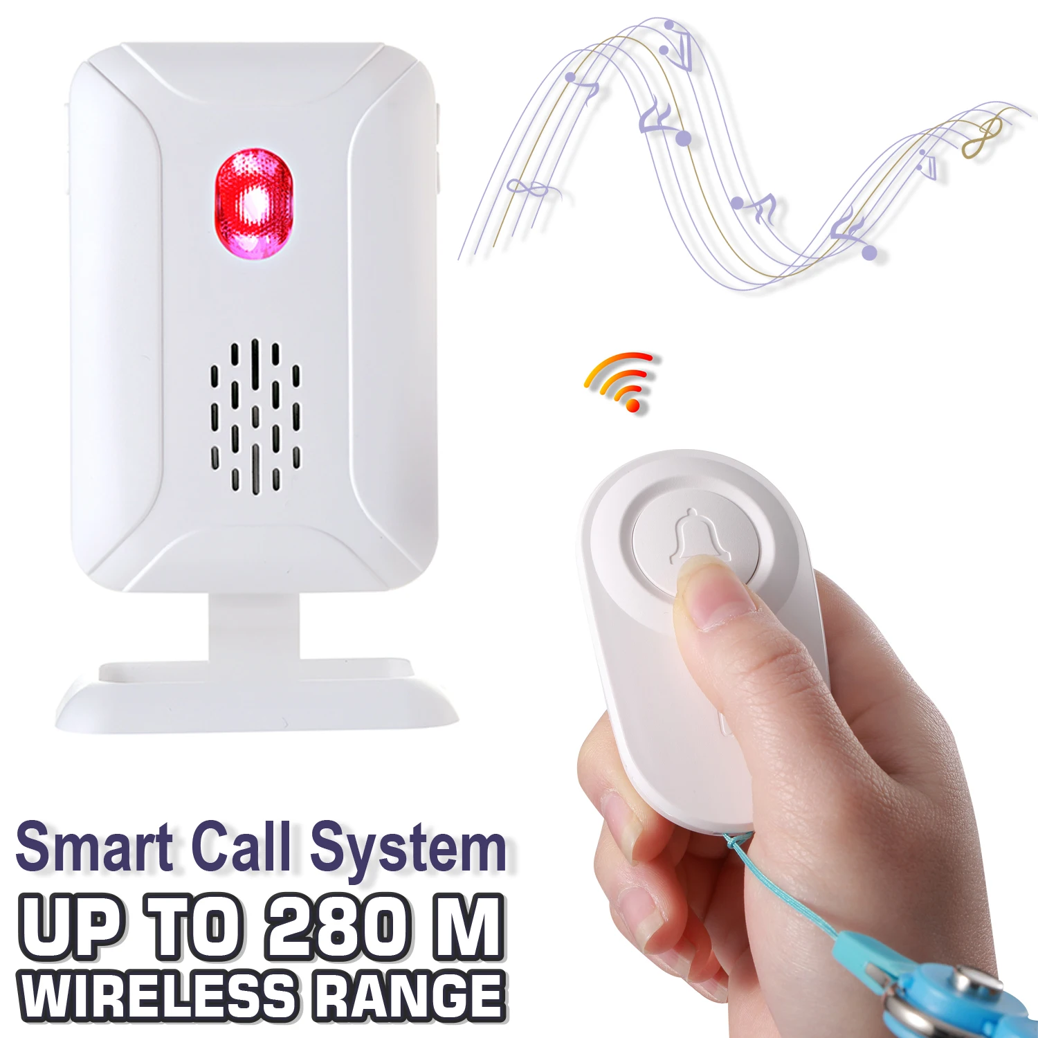 

ONMYST 280M Wireless Range Caregiver Pager for Elderly Smart Call System Emergency Life Fall Alert Alarm Patient Senior Care