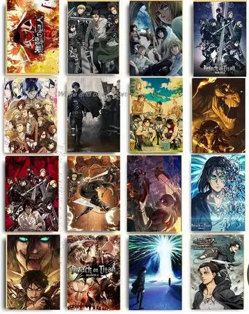 

Classic Japanese Anime Attack on Titan Vintage Print Art Canvas Poster For Living Room Decor Home Wall Picture