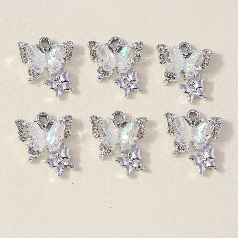 Leslie 10 шт. 16x19 мм блестящие хрустальные подвески-бабочки подвески для изготовления