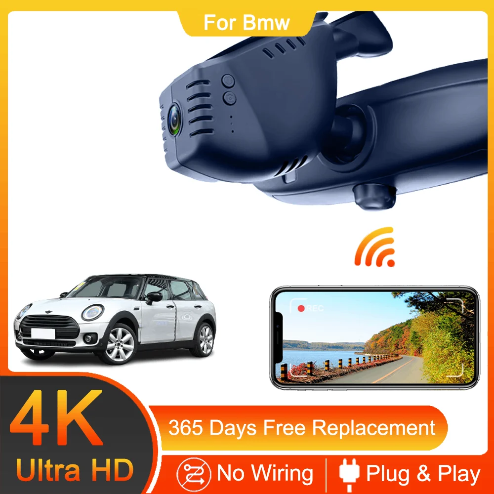 For MINI Cooper Countryman Clubman Convertible JCW Front and Rear 4K Dash Cam for Car Camera Recorder Dashcam WIFI Car Dvr