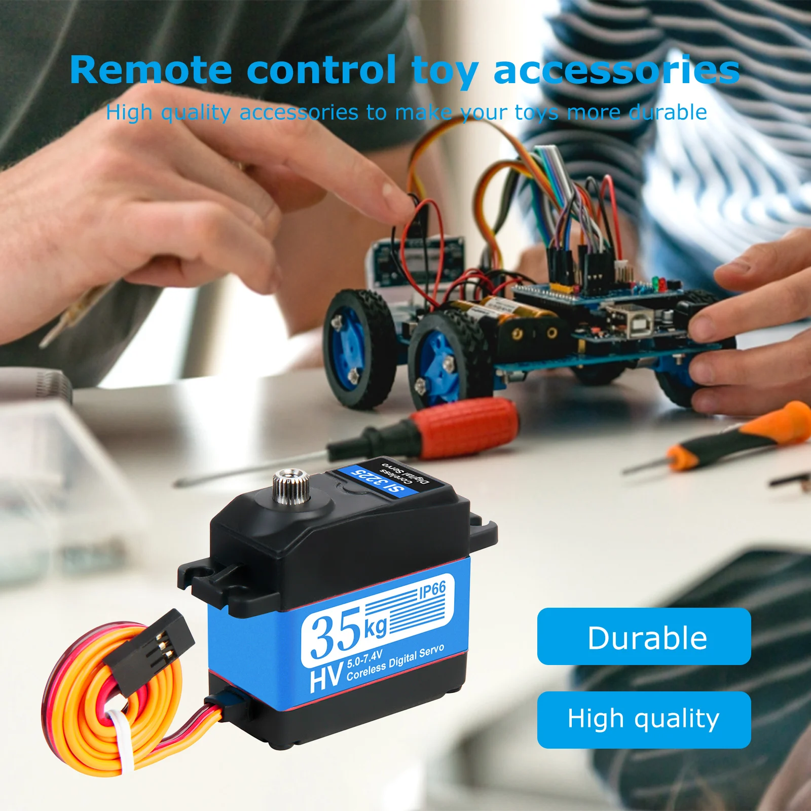 

3235 SG IP66 Водонепроницаемая Шестерня 35 кг из нержавеющей стали с высоким крутящим моментом, цифровая фотография для моделей 1/10 1/8 RC Crawler Car Robot, ...