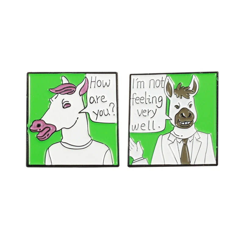 

Cartoon Square Chat Box Pick Up Speed Enamel Lapel Brooch Funny Character Dialogue Alloy Button Pins Backpack Badges Jewelry