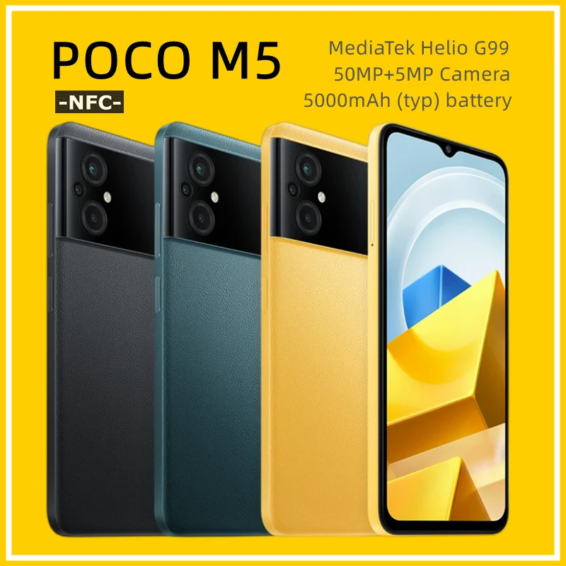 

POCO M5 4GB 64GB 6GB 128GB NFC MTK G99 Octa Core 90Hz 6.58" Display 5000mAh 50MP Camera Global Version