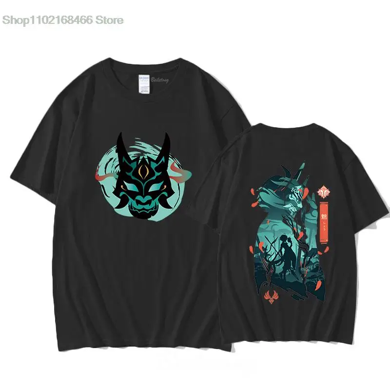 

Genshin Impact Xiao T-Shirt Unisex Cool Prints Hip Hop Black Streetwear PunkTees Cotton Short Sleeve Tops Harajuku Casual O-Neck
