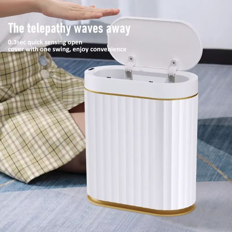 

7L Home Smart Sensor Trash Can Luxury Waterproof Narrow Trash Bin Electronic Automatic Kitchen Bathroom Toilet Big Rubbish Bin