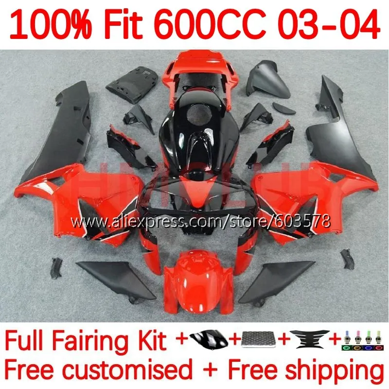 

Инъекция для HONDA CBR 600RR 600F5 CBR600F5 CBR 600 RR F5 красная Глянцевая CBR600RR 2003 2004 CBR600 RR 03 04 обтекатель OEM 143No.64