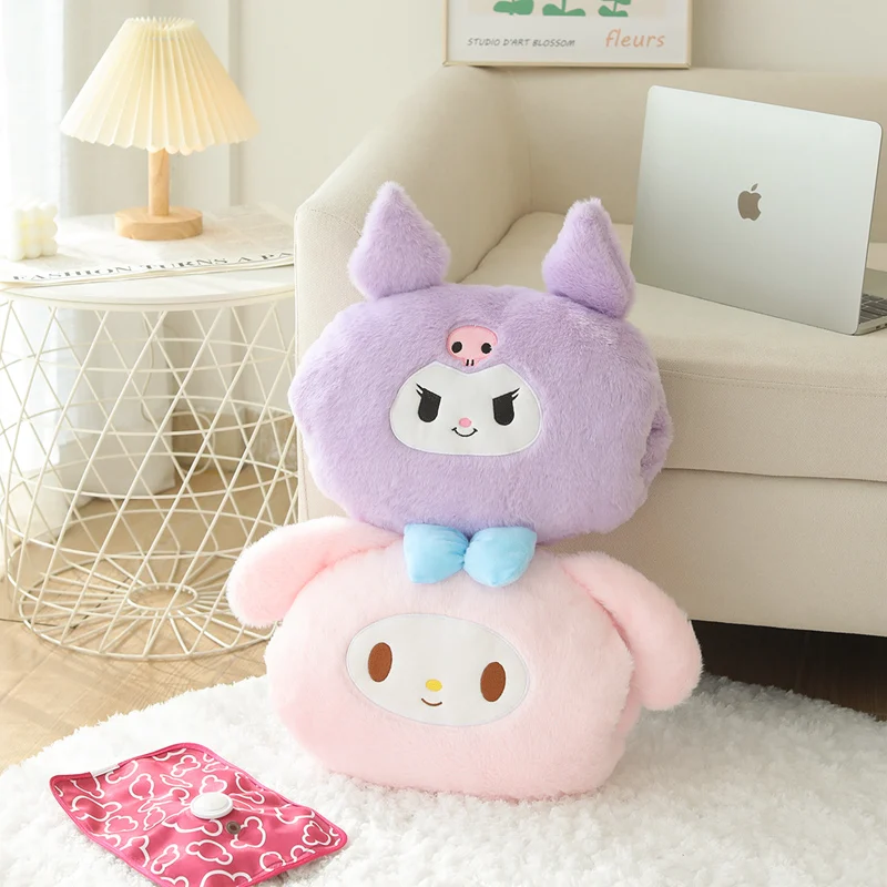 

Sanrio Melody Kuromi Autumn And Winter Hand Warmer Pillow Air Conditioning Two-in-One Pillow Kawaii Plush Blanke Christmas Gifts