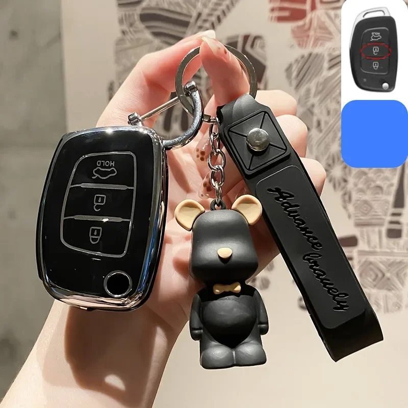 Автомобильный флип-чехол из ТПУ для Hyundai i10 i30 ix25 ix35 Solaris Tucson Santa Sonata Fe Sport Mistra Elantra Verna