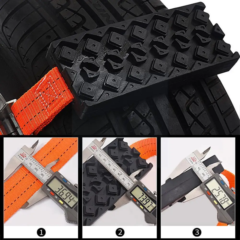 

1pcs Durable Pu Anti-skid Car Tire Traction Blocks With Bag Emergency Mud Sand Tire Chain Straps For Mud Ice R3z1