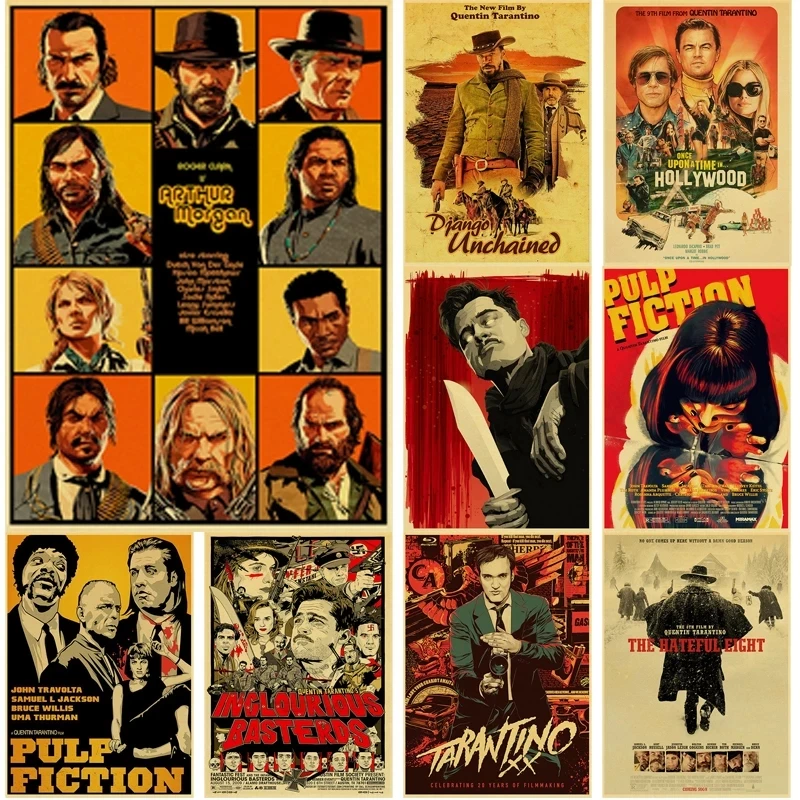 

Retro Kraft Paper Movie Poster Cowboy Poster Suitable for Bar Cafe Kitchen Living Room Decorative Painting Wall Sticker