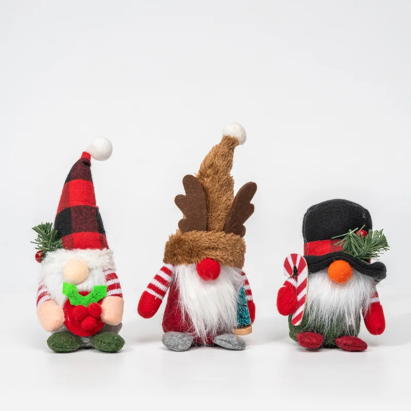 Muñeca sin rostro de Gnomo brillante para decoración del hogar regalos Navidad Año Nuevo 6 Feliz Regal