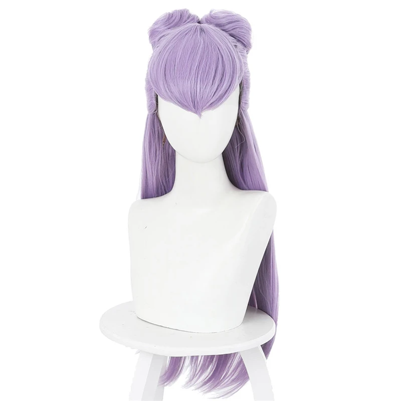 

Game LOL KDA Evelynn Cosplay Wigs Agony's Embrace Women Long Mixed Purple Wig with Buns Halloween Carnival Party Women Wigs