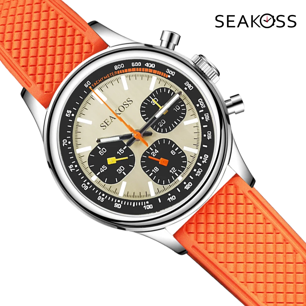 Скидка Мужские механические часы SEAKOSS Seagull Move T 1963 40 мм, хронограф ST1903, светящиеся силиконовые часы с сапфировым стеклом для пилотов, наручные часы