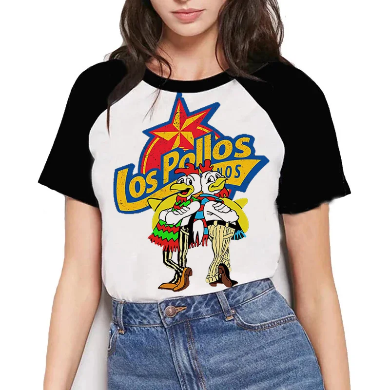 

los pollos hermanos summer top men grunge print vintage graphic streetwear clothes tshirt white t shirt