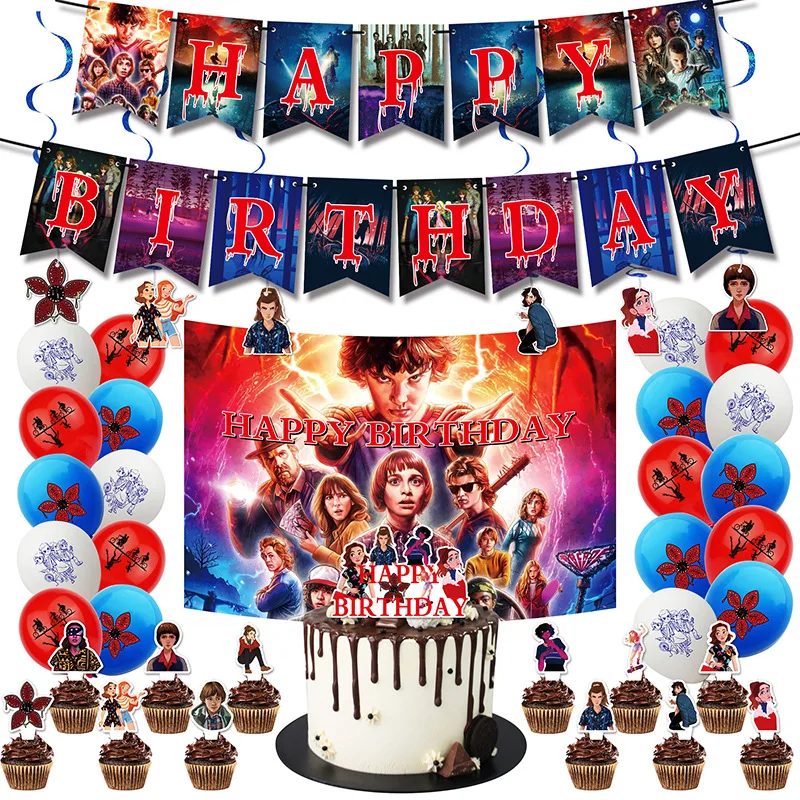 

Американская ТВ-серия, странная история Ци-кульху, товары для празднования дня рождения и вечеринки, украшение для торта, воздушный шар, дет...