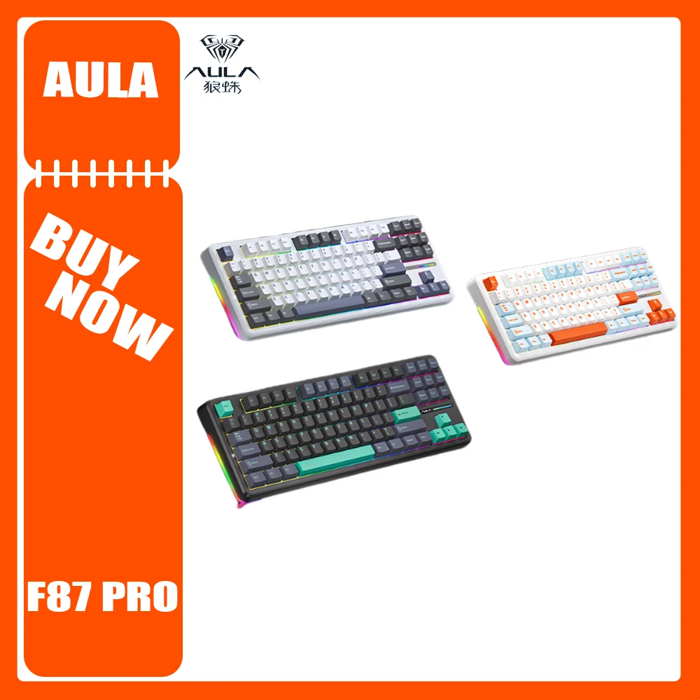 Механическая клавиатура Aula F87 Pro RGB трехрежимная прокладка Bluetooth индивидуальный