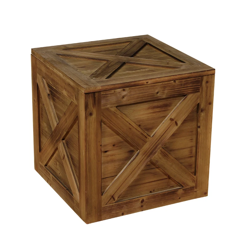 

Коробка-органайзер из массива дерева ручной работы с крышкой в винтажном стиле