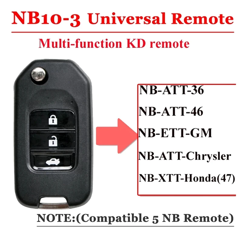 

1 Pcs Car Remote Smart Key 3 Button For KEYDIY NB10-3 KD For Honda Style For KD900/KD-X2 KD MINI/ KD-MAX