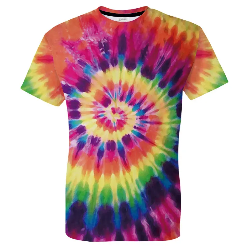 

Gorgeous Rainbow Tie Dye Printed Short Sleeve T Shirt Men Hip Hop 2022 New Streetwear Top T Shirt Fashion Casual O Neck T Shirt