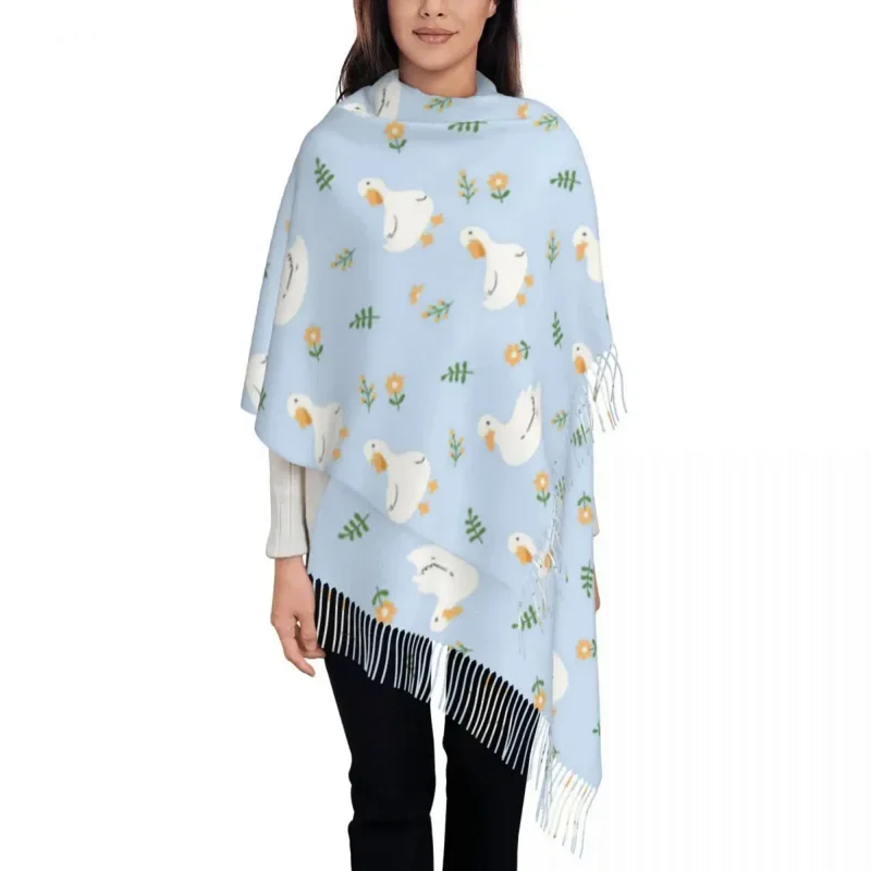 

Cute Duck Flower Wrap Women Winter Warm Large Soft Scarf Cartoon Pashmina Shawl Scarves