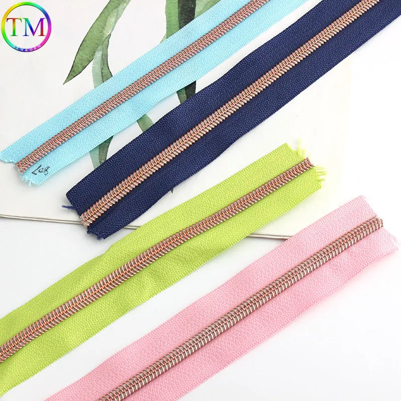 Rose gold Fashion Metal Starry Sky Zippers Nylon Printed Rainbow Zipper Diy Bags Purse Craft Sewing Supplies Accessories