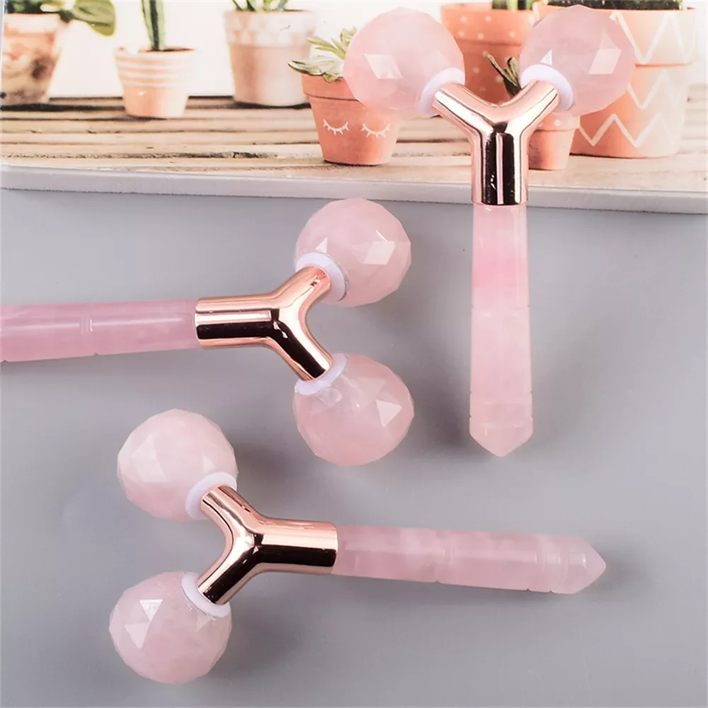 

NEW2022 Rose Quartz Massager for Face Skin Care Face Roller Massager Pink Jade Facial Beauty Slimming Tool Face Lift Massage Rol