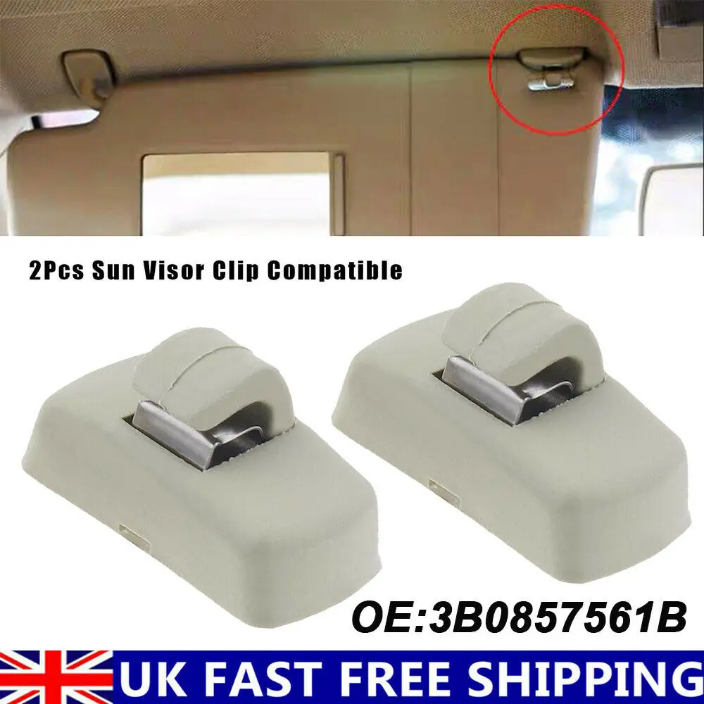 

Комплект из 2 зажимов для козырька от солнца, подходит для VW Transporter T4 T5 T5.1 T6 3B0857563, серый, бежевый, интерьерные автомобильные аксессуары