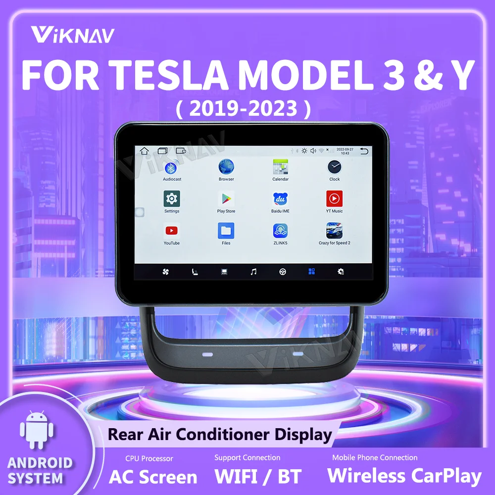 

AC Air Conditional Panel For All Tesla Model 3 Model Y Rear Display Back Row Seat CockPit LCD Android Unit Multifunction Screen