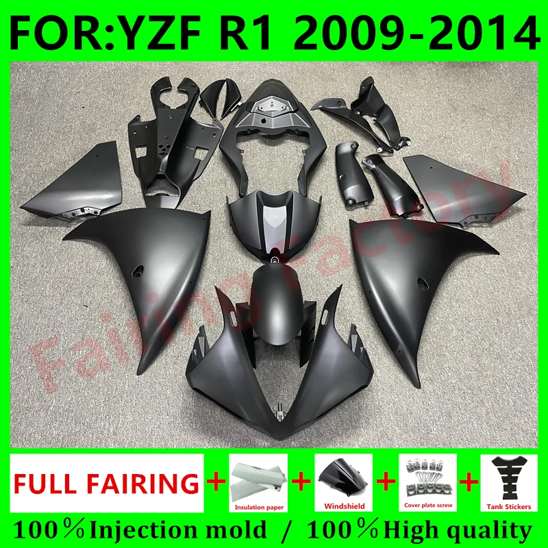 

NEW ABS Motorcycle full Fairing Kit fit For YZF R1 2009 2010 2011 2012 2013 2014 YFZ-R1 Bodywork Fairings kits set matte black