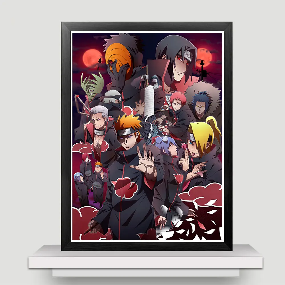 

Anime Naruto Peripherals Frameless Canvas Painting Figures Uchiha Itachi Picture Vintage Poster for Bedroom Modern Wall Decorate