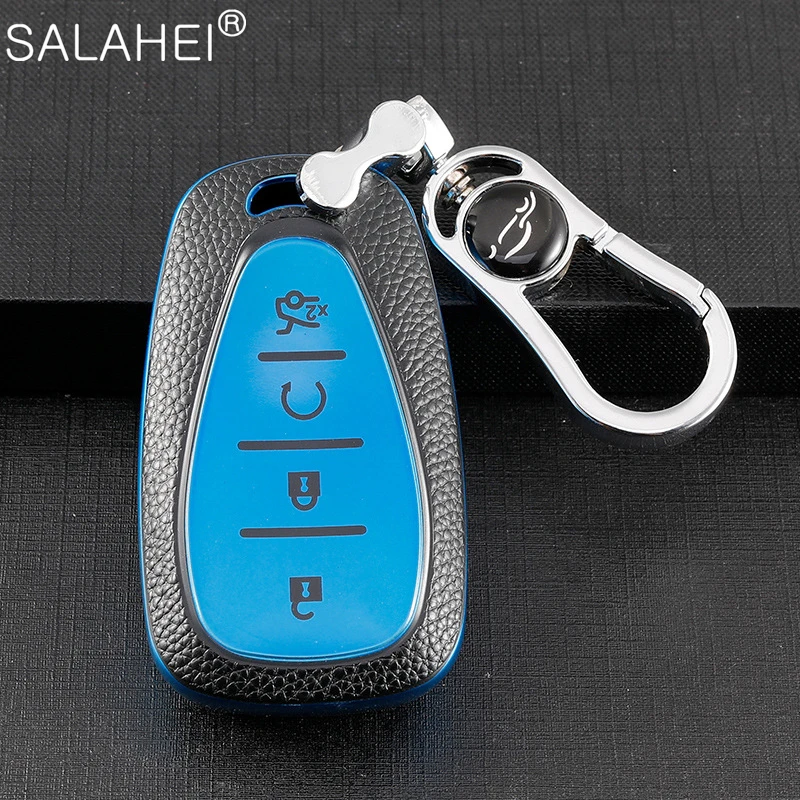 

Leather Car Key Case Cover For Chevrolet Chevy Malibu Camaro Cruze Traverse Spark Equinox Sonic Volt Protect Shell Accessories