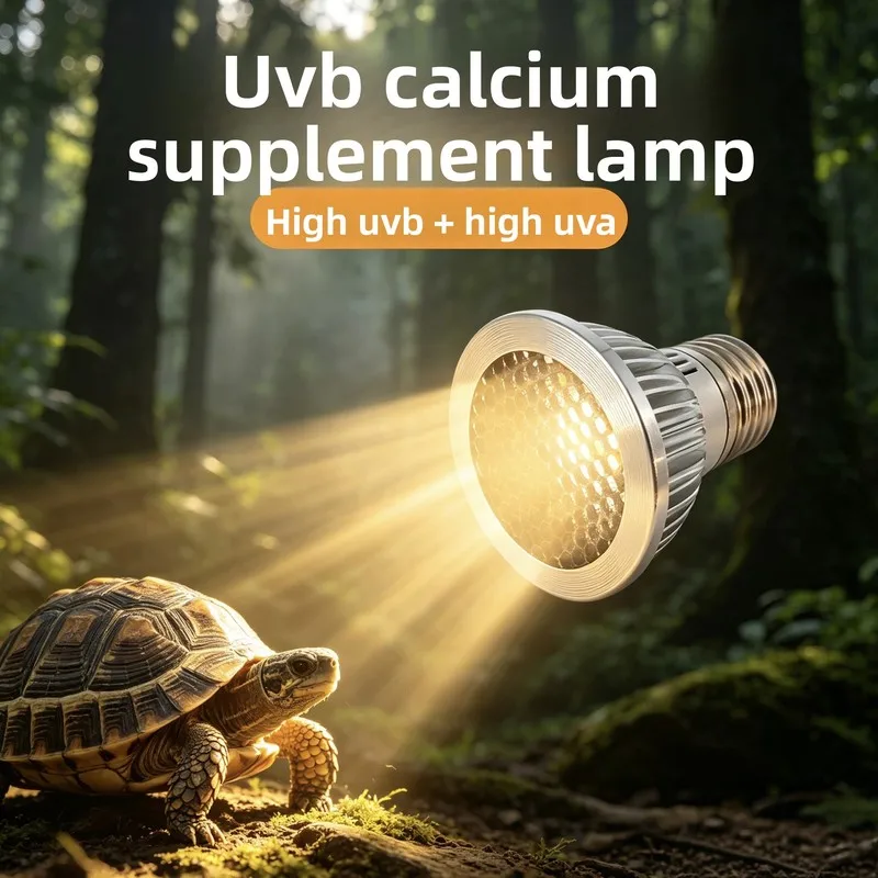 Фото Лампа для рептилий Full Spectrum UVB 5.0 – 75Вт/100Вт UVA-лампа для черепах, имитирующая естественный солнечный свет для получения витамина D3 №1