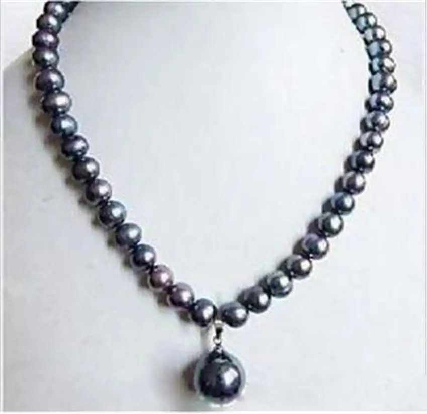 

Black Tahitian Pearl Necklace Shell Pearl Drop