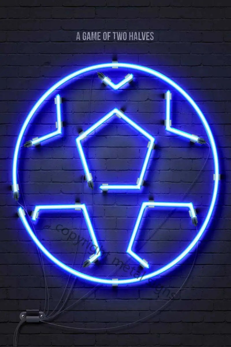 

Неоновая вывеска в виде футбольного мяча, винтажная металлическая жестяная вывеска, оловянные пластины, Настенный декор, неоновая вывеска ...