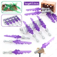 warrior purple light weapons serrated sword building block moc assemble war figures grandmaster equipment model child gifts toys