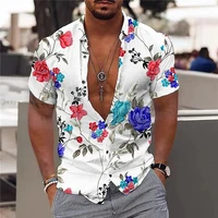 2022 floral shirts for men 3d print mens hawaiian flower shirt beach short sleeve fashion 5xl tops tee shirt man blouse camisa