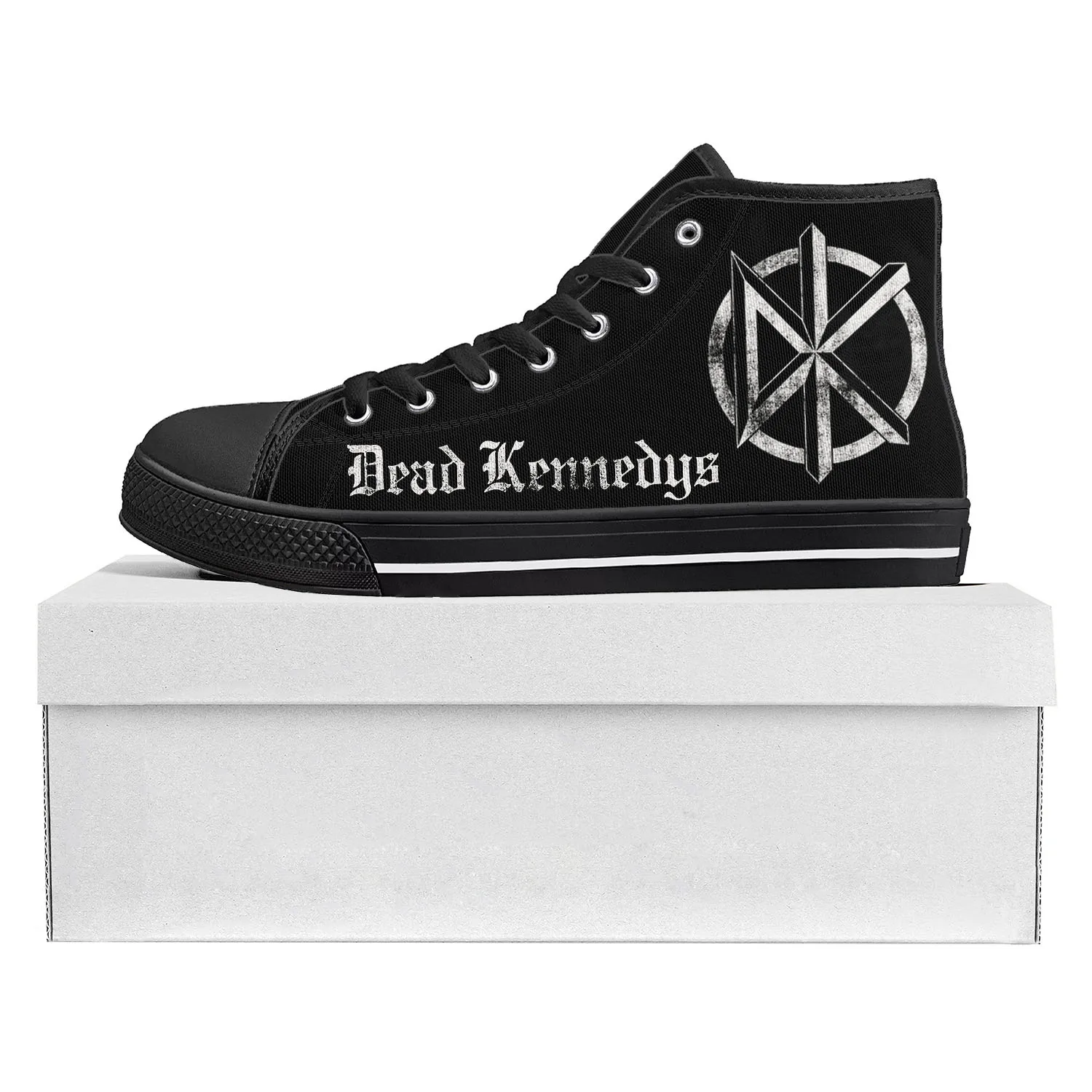 Dead Kennedys High Top Rock Band Sneakers Mens Womens Teenager High Level Canvas Sneaker Couple Casual Shoes Custom Shoe Black