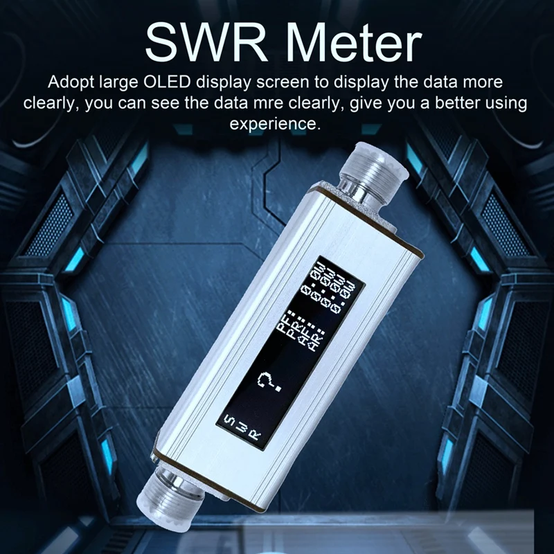 

Mini SWR 0-100W 1.8M-30M HF Short Wave Standing Wave Meter SWR Power Meter + OLED + Battery