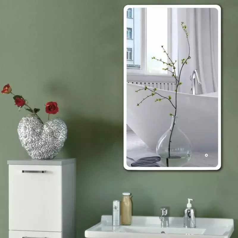 

Bathroom Mirror Anti-fog High Quality Refection LED Vanity Mirror Wall Mount Rectangular Bathroom Fixture 120*70/80*60/70*50cm