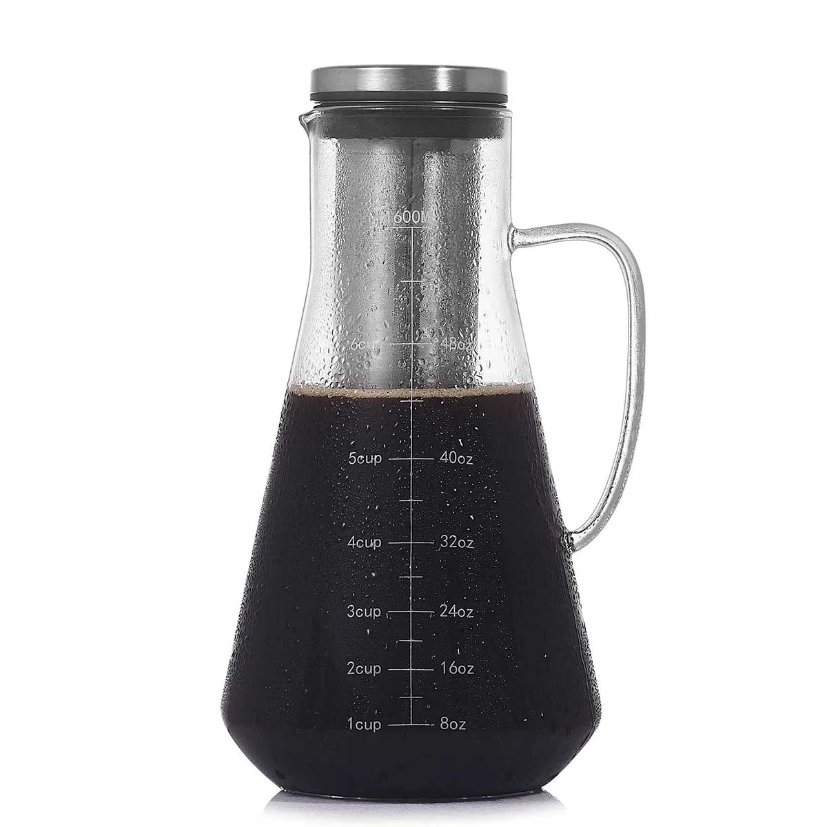 

Home Party Masonry Cold Brew Coffee Pot Large-capacity Stainless Steel Filter High Temperature Glass Bar Supplies Utensils