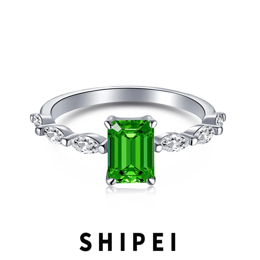 

Женское кольцо из серебра 925 пробы, с изумрудом