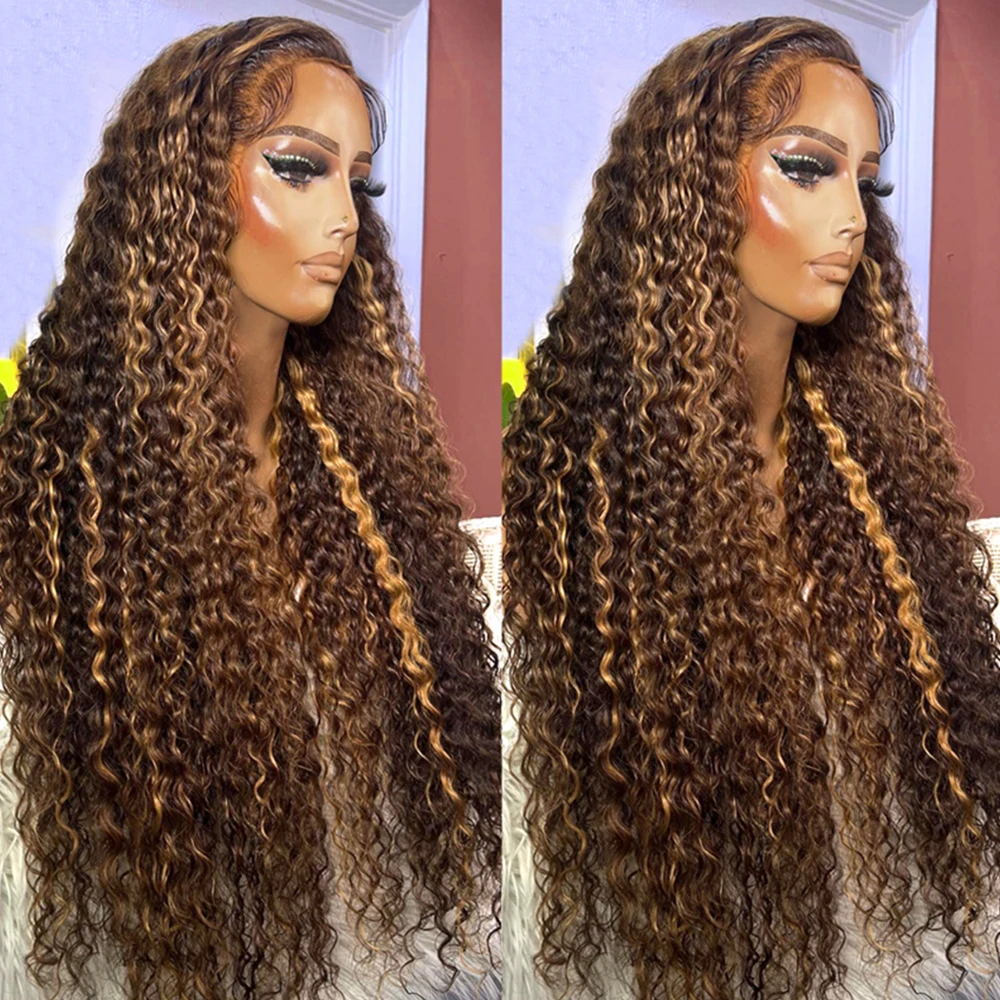 

Парик женский из натуральных вьющихся волос с эффектом омбре, 30 дюймов, 13x4 дюймов
