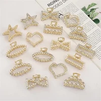 2022 summer simple metal fashion hair claw clips for sweet sexy women party headwear pearl hair clips accessories for girls
