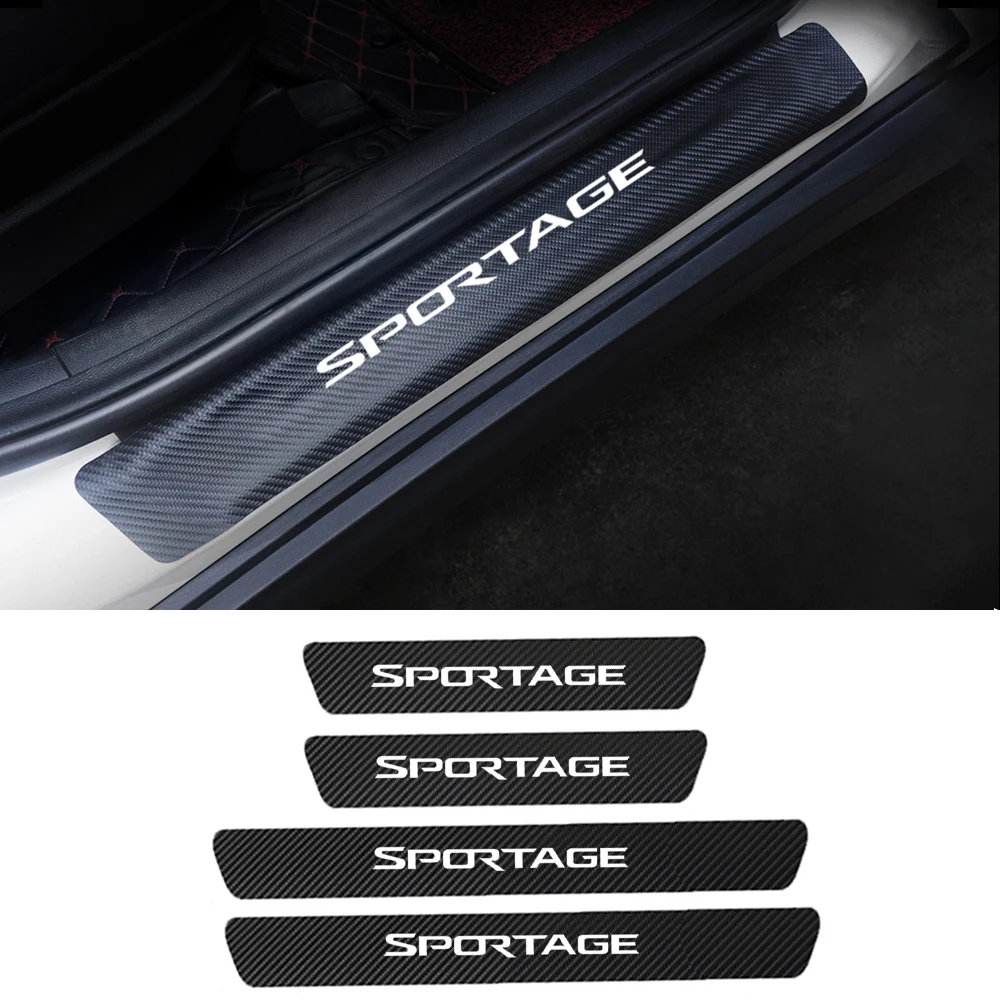 

4pcs Car Stickers Door Threshold Guard For Kia Sportage 3 4 QL 2011- 2020 2021 2022 Auto Door Sill Scuff Plate Cover Accessories