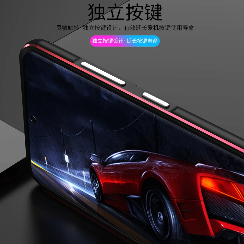 Luxury Bumper Case For Samsung Galaxy S21 Ultra Aluminum Metal Frame for Galaxy S21 Ultra 5G Camera lens protective film Case