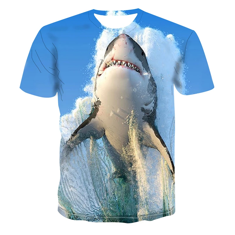 

Summer Men's and Women's Hip Hop Crew Neck Tops Fashion Shark 3D Printed T-shirt Casual Oversized T-shirts Short-sleeved